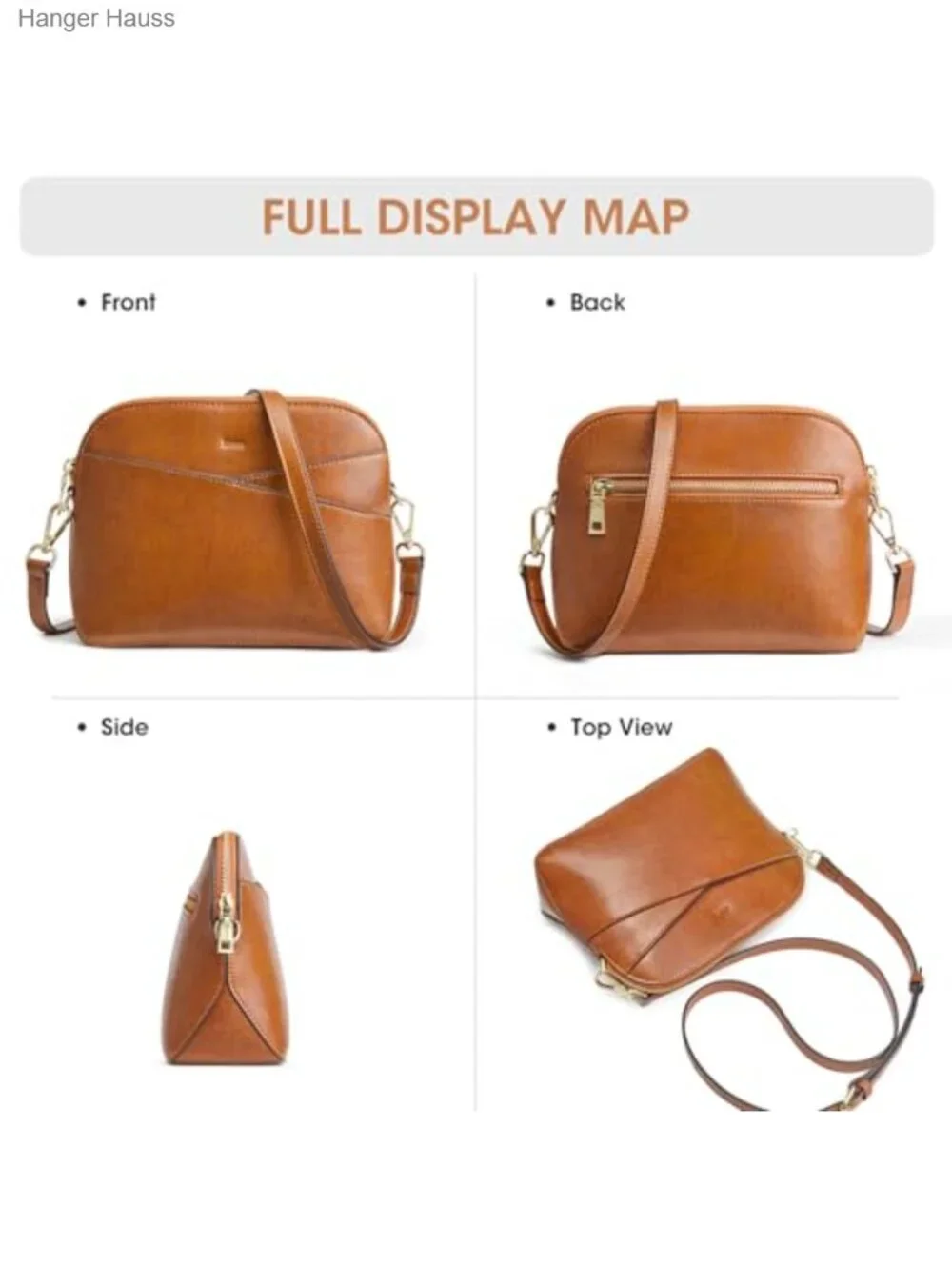 Genuine Leather Small Crossbody Bag Women Purse Adjustable Strap Organizer